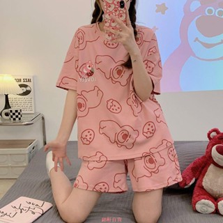 【夏季新品】2023年新款睡衣女夏季薄款短袖短褲套裝韓版休閑可愛家居服可外穿