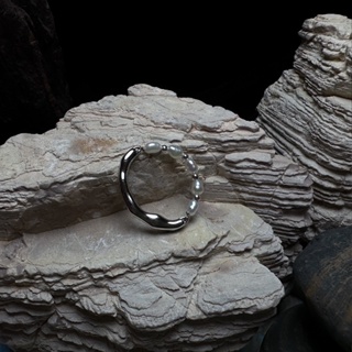 不規則半環設計款戒指 珍珠設計款戒指 可訂製戒圍