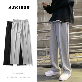 【現貨！當天出】【高品質】休閒長褲 Ins墜感褲子 男 秋冬季 韓版潮流 闊腿褲 拖地褲 加絨加厚 寬鬆直筒褲