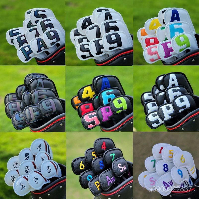 彩色數字加長款 球頭保護帽 磁鐵閉閤 桿頭套 鐵桿組保護殼  高爾夫球 高爾夫球桿袋 高爾夫球袋 10個裝 高爾夫球桿套