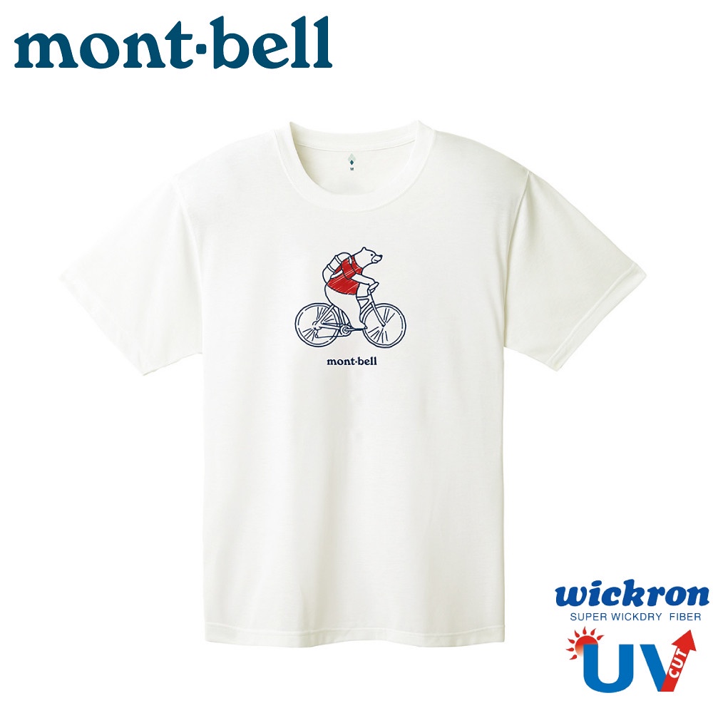 【Mont-Bell 日本 男 WIC.T CYCLING BEAR短袖排T《白》】1114350/短T/登山