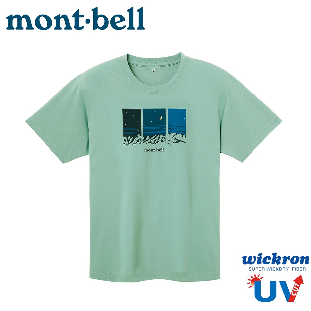 【Mont-Bell 日本 男 WIC.T YOZORA夜空短袖排T《翠綠》】1114566/短T/登山