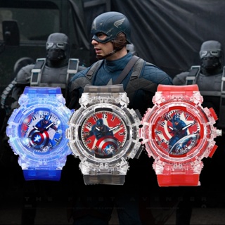 兒童漫威系列美國隊長蜘蛛人鋼鐵人兒童手錶漫威超級英雄led發光電子錶