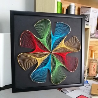 💖滿額免運🔥幾何圖形 釘子繞線畫diy材料包 毛線纏繞畫手工裝飾紗線弦絲禮物