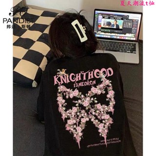 復古純棉t恤上衣🌈美式復古t恤女oversize街頭風ins潮短袖歐美炸街上衣服
