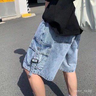 【潮尚男裝】牛仔短褲男士夏季大碼休閒工裝五分褲大碼ins潮牌寬鬆運動中褲子潮流痞帥高階感美式潮牌設計感小眾日係複古多口袋