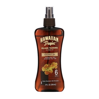 Hawaiian Tropic 助曬 美黑乾噴霧油，椰子油，SPF 6，8 oz（236 毫升）