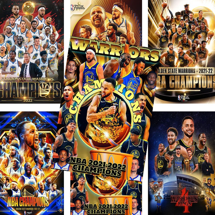 ⚽2022新款NBA海報 Warriors 勇士隊總冠軍海報 Curry Thomps 高清海報 宿舍墻紙 高清壁紙