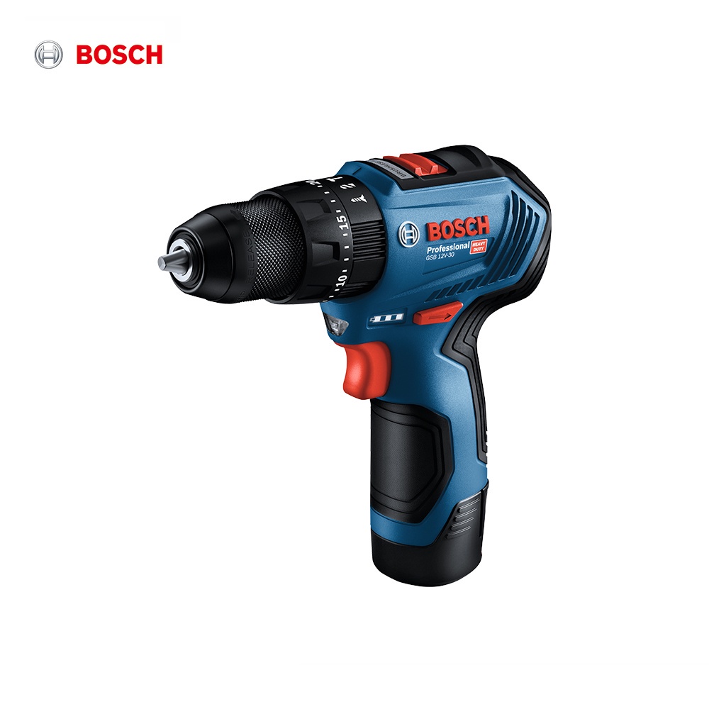 BOSCH 博世 12V 鋰電免碳刷震動電鑽 GSB 12V-30 (雙2.0Ah電池)｜ASTool 亞仕托