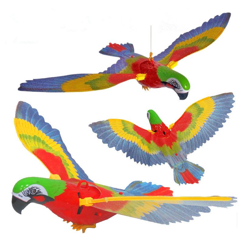 兒童玩具益智玩具 仿真電動鸚鵡吊線飛鷹飛馬帶聲音燈光動物電動老鷹兒童玩具驅鳥