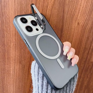 隱形支架iPhone14proman磁吸手機殼蘋果13pro防摔矽膠12磨砂半透