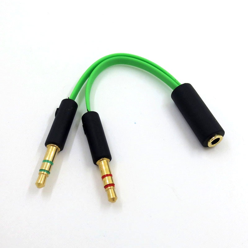 ぃ☒✶適用于雷蛇電腦耳機二合一轉接線耳機游戲分線器音頻轉換