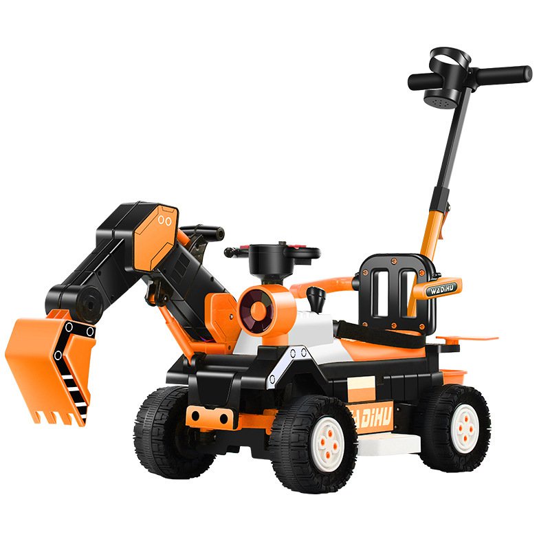 【哆哆購】兒童電動挖掘機可坐可騎大號工程車男孩玩具車挖土機學步車老挖機