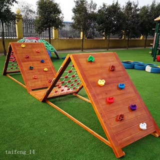 【專業活動器材】新款促銷 實力廠家 含運 幼兒園攀爬架兒童木質體能進口木製爬網感統健身攀巖繩上刀山玩具