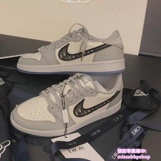 二手正品Nike Dior x Air Jordan 1 low低筒 籃球鞋 低幫 新款 耐克迪奧聯名 運動鞋 男女款
