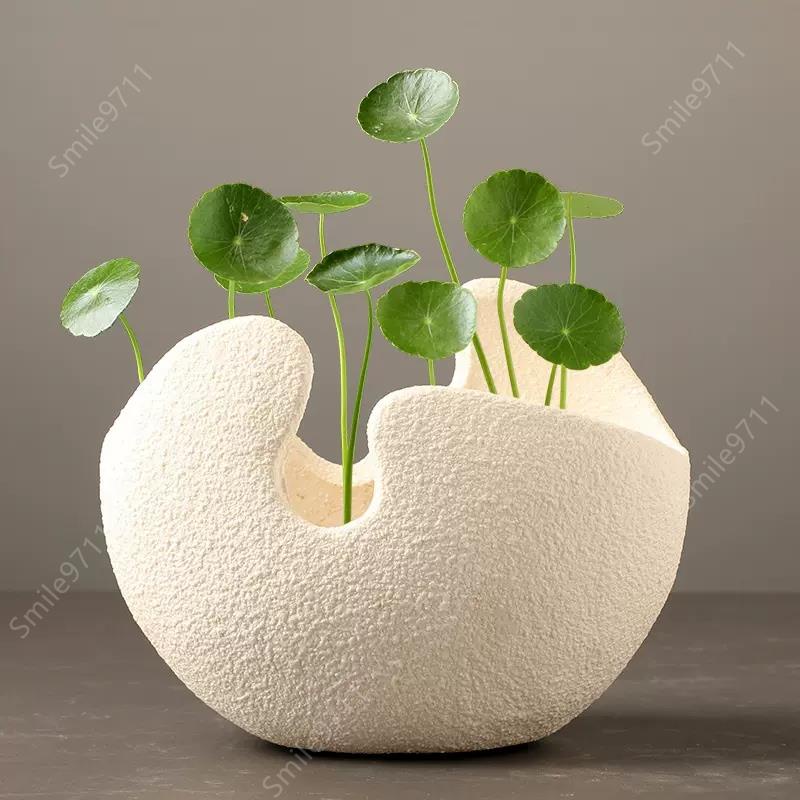 大號陶瓷花盆水仙花室內綠植物水培盆景家居創意個性銅錢草碗蓮盆