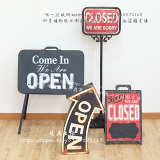 <暖居生活>美式鄉村工業風復古OPEN雙面黑板 店鋪門面歡迎光臨落地牌裝飾