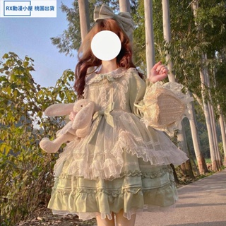 【台灣 免運】Lolita 洋裝 洛麗塔洋裝 洛塔塔Lolita裙 可愛長袖op連衣裙女 韓版洋裝 女生洋裝 大尺碼洋裝