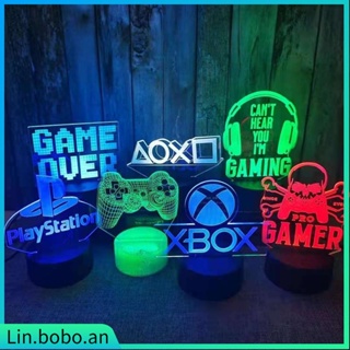 3D Night Lamp PlayStation Gaming Room Desk Setup Lighting De