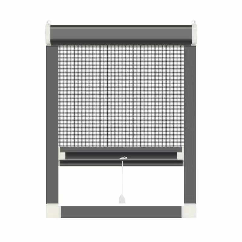 窗戶防蚊紗窗網自裝家用推拉式紗網伸縮折疊隱形紗窗卷筒式鋁合金