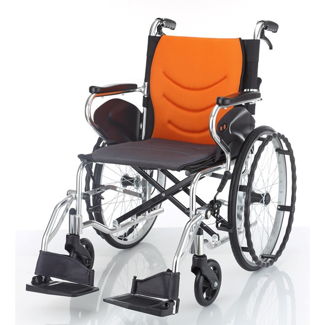 《好康醫療網》均佳機械式輪椅鋁合金輪椅(大輪)JW-450(橘色)(輔具特約經銷商)(輪椅B款)JW450