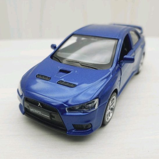 宅米吉 全新盒裝現貨~1:41三菱LANCER EVOLUTION X 藍色 合金 模型車 玩具 迴力 兒童 生日 禮物