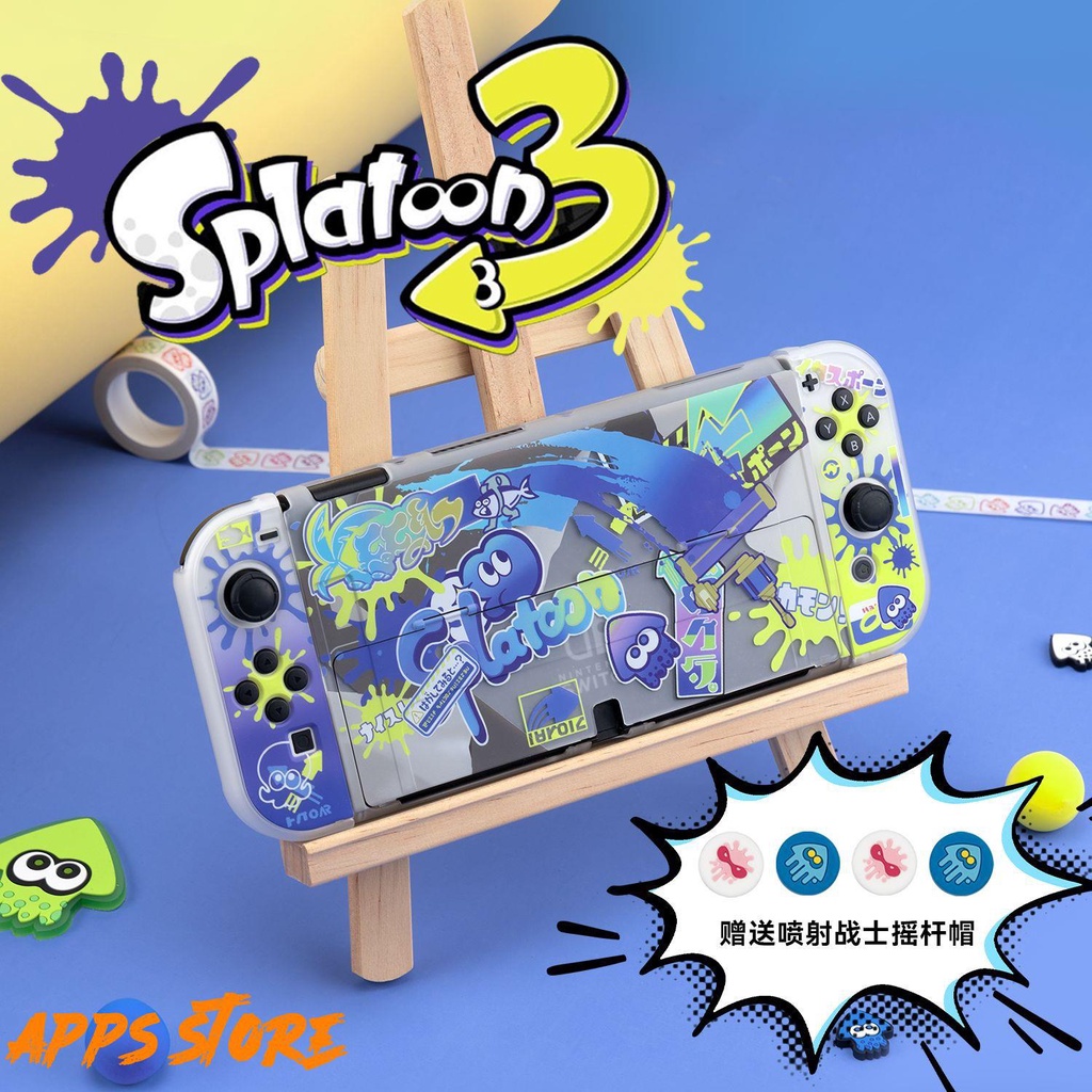 [APPS STORE]品質保證 任天堂 switch oled 保護殼 splatoon 3 蘑菇頭 斯普拉遁3