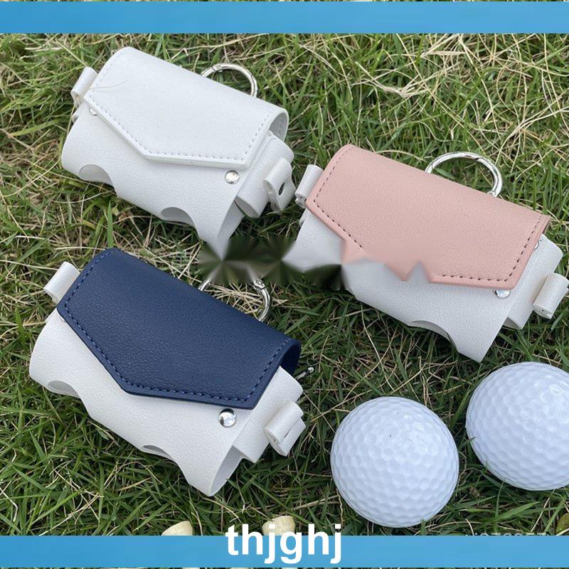【過兒】日韓拚色高爾夫球腰包 高爾夫球包 防水PU材質 高爾夫掛腰包 磁吸閉閤 高爾夫小腰包 golf練習球包 可裝2球