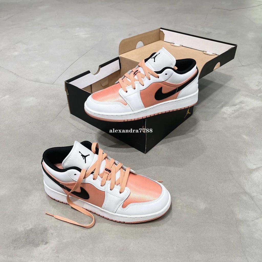 Air Jordan 1 Low 橘粉 漸變 黑勾 低幫復古籃球鞋DM8960-801女鞋