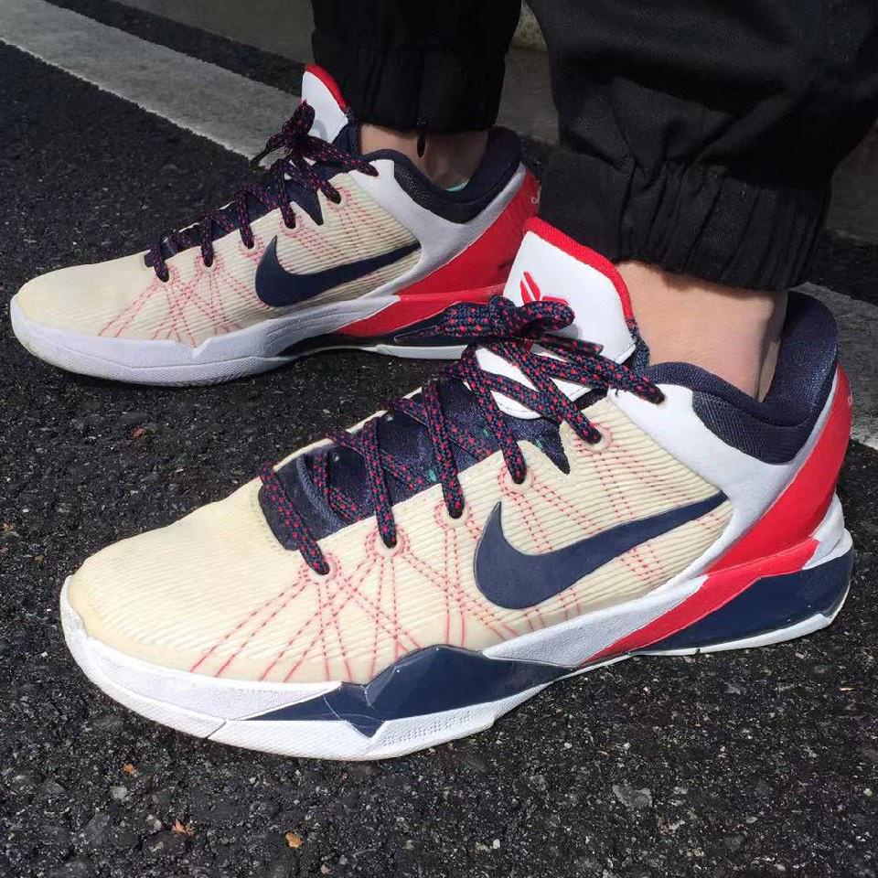 公司貨NK Zoom Kobe 7 USA Olympic 白紅 奧運會 科比7代 男子實戰籃球鞋 488371-102