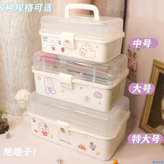 【熱銷免運】ins化妝品收納盒宿舍桌面整理三層書法國畫美術生塑膠折疊工具箱 收納盒 飾品盒 髮飾收納盒 首飾盒 手提收納