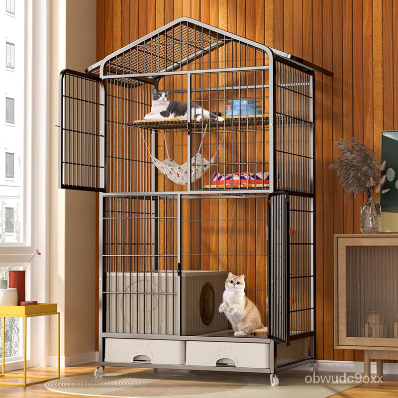 貓籠子 傢用室內貓別墅 超大自由空間 帶厠所一體大號貓窩 貓咪籠子實用