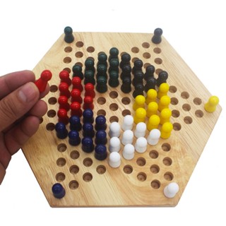 臺灣下殺木製跳棋幼兒園大班棋類益智玩具木質親子桌面遊戲兒童禮物木跳棋小欣百貨