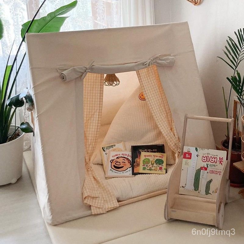 免運#韓國兒童帳篷室內遊戲屋公主睡覺床男寶寶超大城堡印第安玩具房子 M0UJ