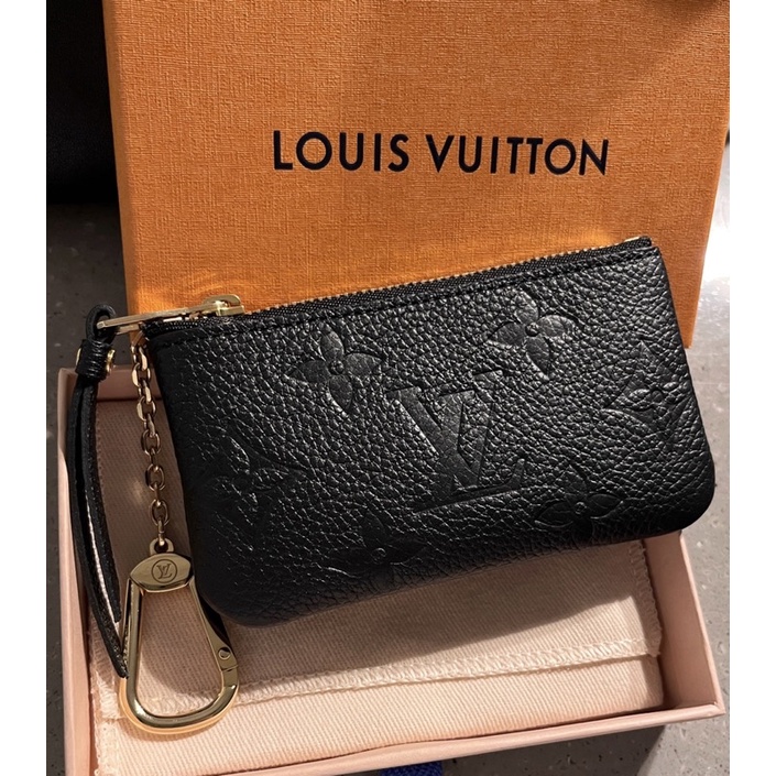 LV Louis Vuitton Monogram Empreinte皮革 鑰匙 零錢包 黑色