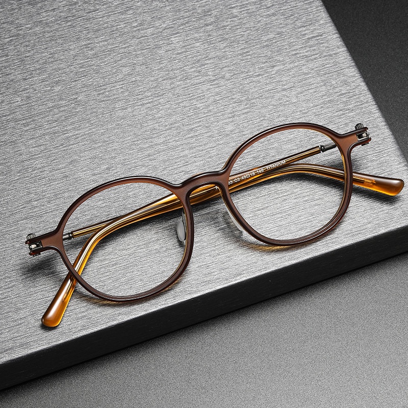 新款網紅爆款純鈦圓框眼鏡框Tavat同款RLT5883復古近視眼鏡架工廠直銷中性無logo尚宏眼鏡