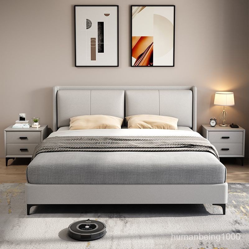 萬達木業 輕奢雙人床意式皮床現代簡約1.5米便宜主臥床1.8米軟包床 上下舖床架 高架床 雙人床架 雙層床 AJXJ