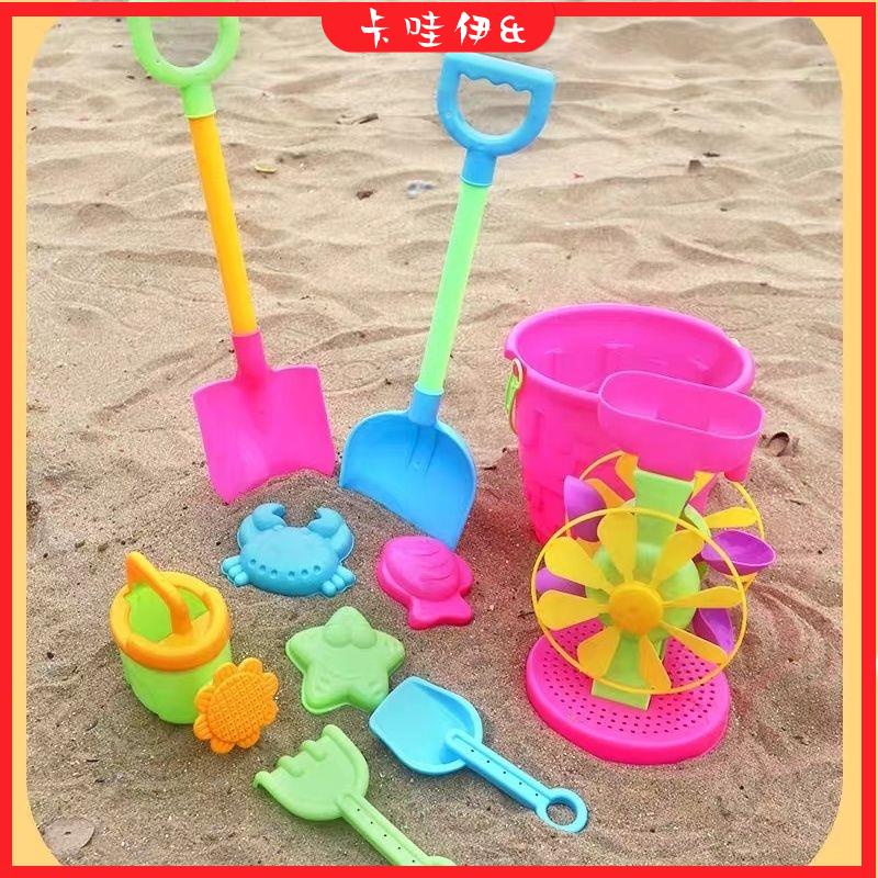 卡哇伊&現+免運 沙灘玩具車 玩沙工具 挖沙玩具 沙灘玩具組 玩沙兒童沙灘玩具車套裝海邊沙漏寶寶玩沙子挖沙小鏟子和桶