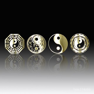 🔥臺灣熱賣🔥 太極八卦圖陰陽五行八卦貼紙金屬貼九宮八卦殻裝飾貼後殻 手機貼紙 開運符 八卦金屬貼 五帝錢太極 八卦鏡