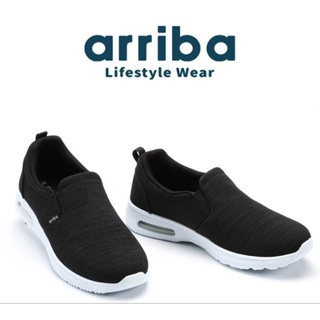 ARRIBA 艾樂跑男鞋 穿脫防便 介護鞋 穆勒鞋 氣墊懶人鞋 黑色 FA559