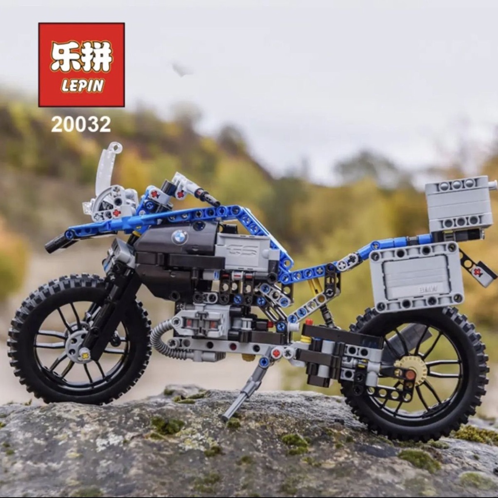 積木車 積木賽車 樂高車 兼容樂高42063科技機械組越野寶馬摩托車R1200GS拼插積木玩具模型