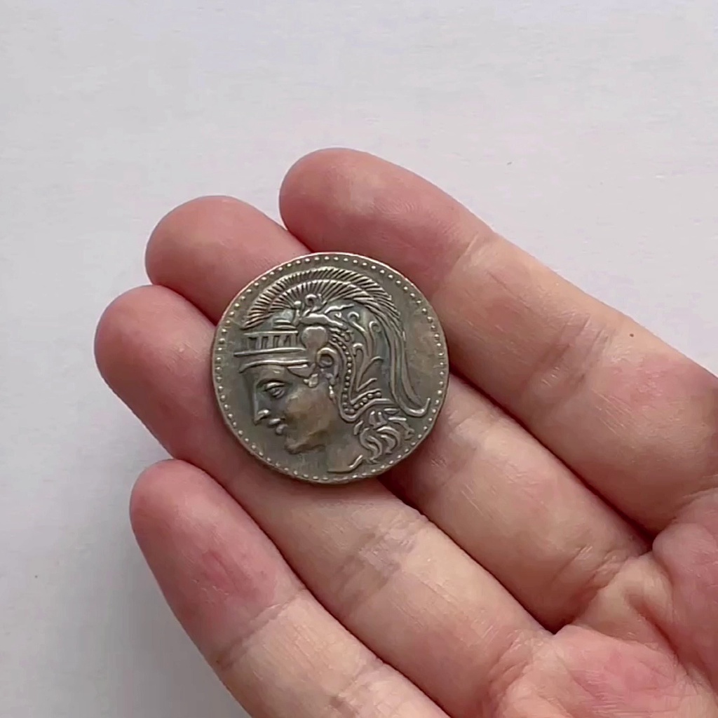 古希臘貓頭鷹雅典娜銀幣 智慧女神外國錢幣藝術品硬幣收藏仿古幣
