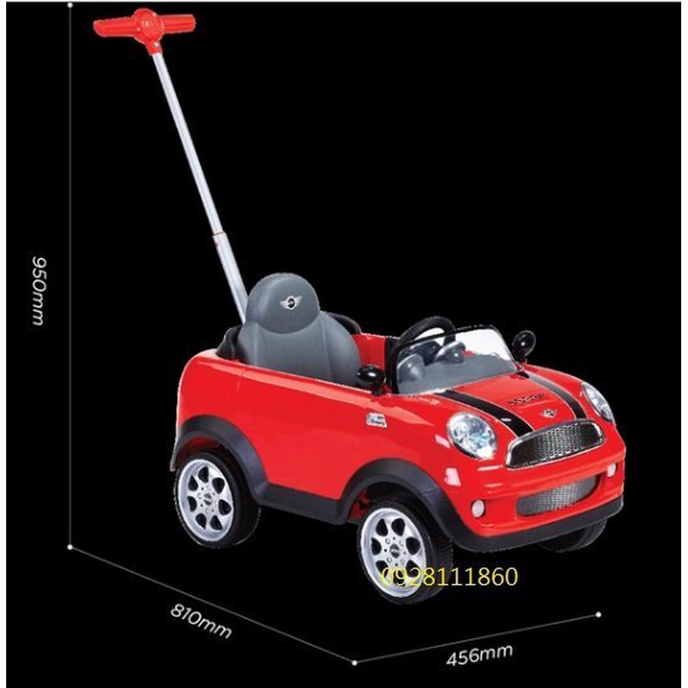 BMW 原廠授權Mini Coopers  四輪後控助步車紅色手推車後推桿Mini Cooper腳行車學步車嚕嚕車玩具車