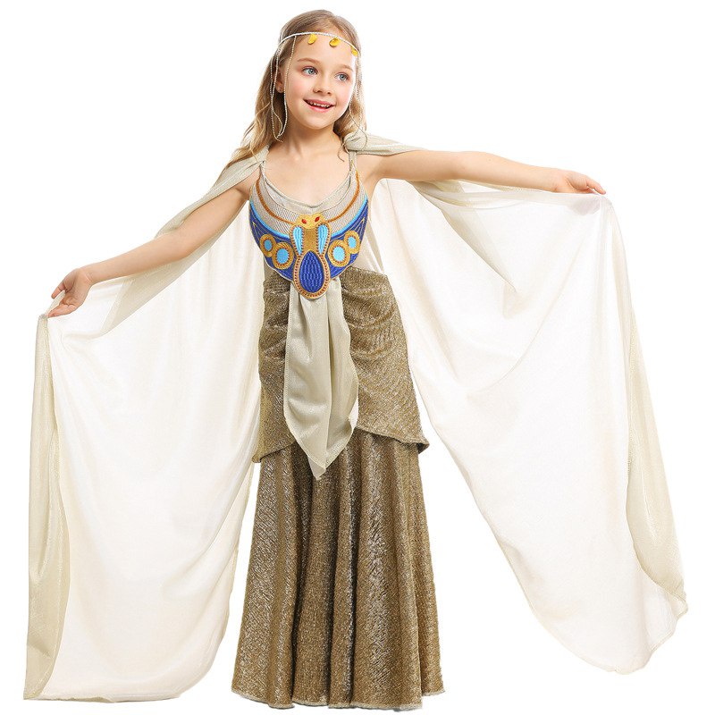 【Cosplay服飾】萬聖節服裝古埃及神話長裙兒童埃及法老舞臺服 OEPT