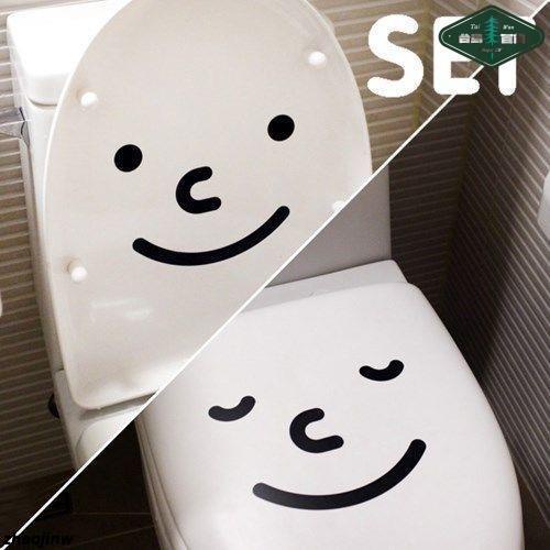 馬桶貼紙 一套兩個韓國爆款 可愛 馬桶貼畫 表情笑臉創意個性家居 裝飾 玻璃貼紙//低價/爆款/熱銷/