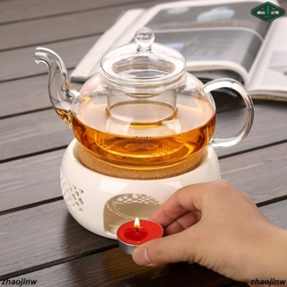﹍溫茶爐煮茶器 日式創意蠟燭加熱陶瓷底座溫茶爐保溫耐熱玻璃煮茶器水果茶壺套裝//低價/爆款/熱銷/