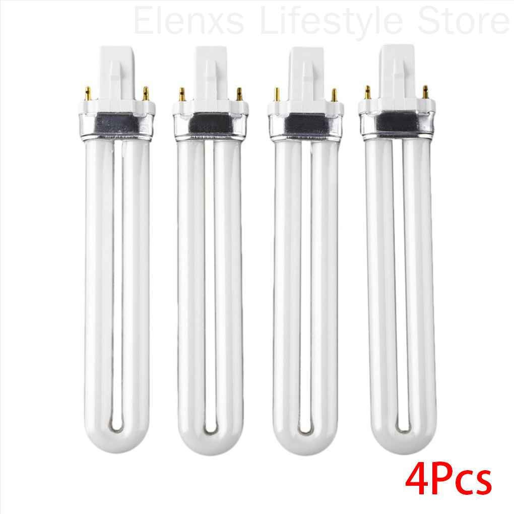 4Pcs 9W Curing UV Gel Lamp Gel Nail Art Dryer Light Bulb Tub