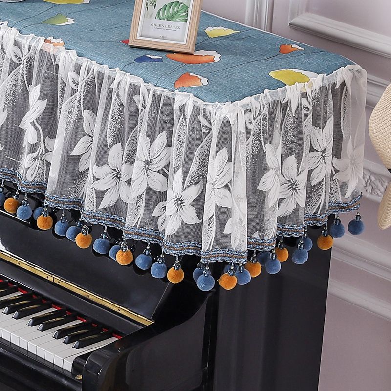 蕾絲繡花鋼琴罩半罩鋼琴蓋布韓式簡約鋼琴防塵罩全罩凳套罩鋼琴套
