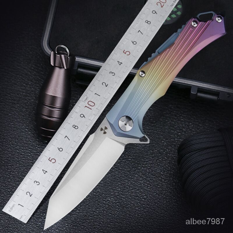 鈦閤金刀超重型折疊刀防身刀具戶外多功能便攜折刀高硬度進口d2鋼