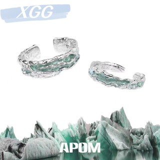 【新款】APOM薄荷色小眾原創純銀戒指冷淡風高級開口食指戒冷淡風情侶對戒
